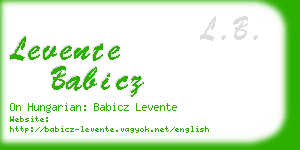 levente babicz business card